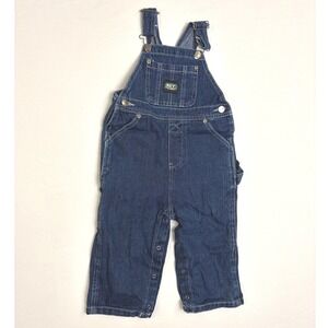 Key Apparel Kids‎ Denim Bib Overalls Blue Medium Wash Snap Leg 24 Months